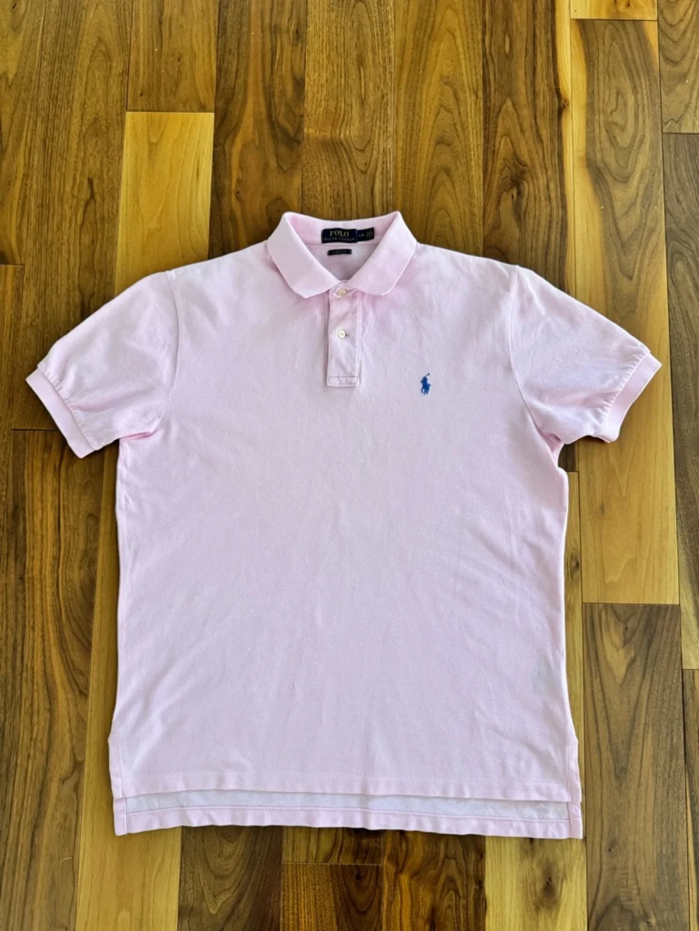 Polo Ralph Lauren Classic Fit Solid Pink Mesh Polo Shirt Pony Logo Size L